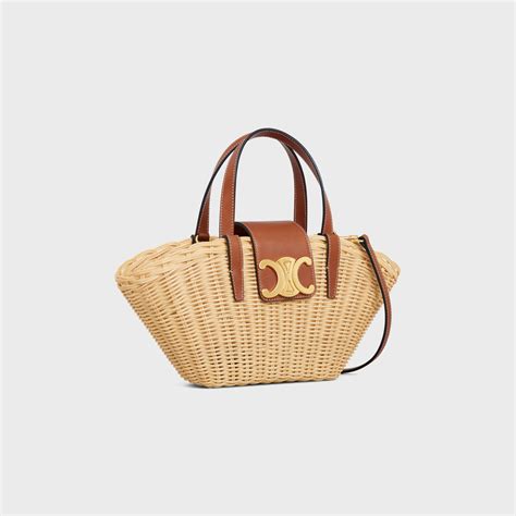 celine couffin|TEEN COUFFIN IN WICKER AND NATURAL CALFSKIN .